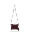 Leather woven cross body bag, brown, with long strap