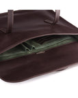 Leather music bag, brown, inside