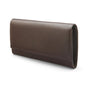 Luxury leather travel wallet, brown, side