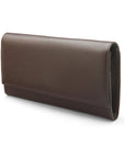 Luxury leather travel wallet, brown, side