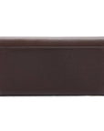 Luxury leather travel wallet, brown, back