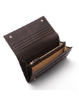 Leather Mayfair concertina purse, brown, inside