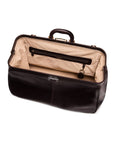 Leather Gladstone holdall, brown, inside