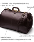 Leather Gladstone holdall, brown, features