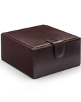 Men's leather accessory box, brown, front