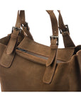 Megan Nubuck Hobo Handbag - Brown