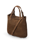 Megan Nubuck Hobo Handbag - Brown