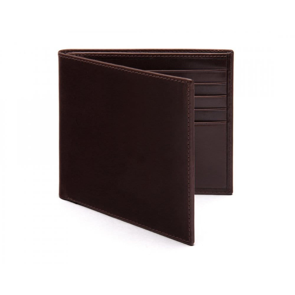 Men's leather billfold wallet, brown,, front