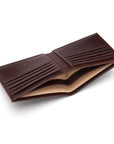 Men's leather billfold wallet, brown,, inside