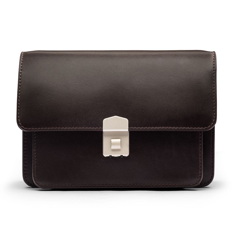 Men's Cool Brown Leather Clutch Bag