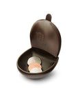 Moulded Compact Coin Purse - Brown