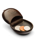 Moulded Compact Coin Purse - Brown