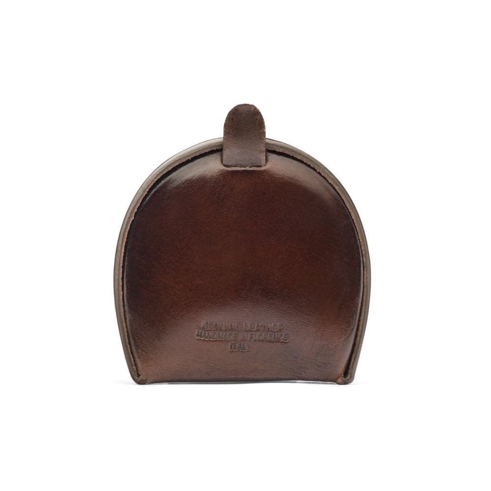 Moulded Compact Coin Purse - Brown