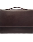 Small leather briefcase, brown, front