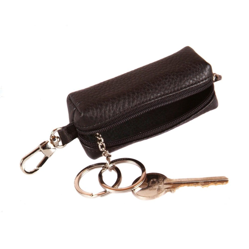 Brown Rectangular Leather Key Case