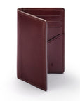 Leather card holder with RFID protection, brown, front