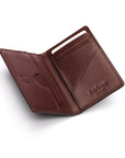 Leather card holder with RFID protection, brown, interior