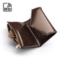 RFID blocking leather envelope purse, brown, open view