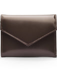 RFID blocking leather envelope purse, brown, front