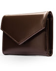 RFID blocking leather envelope purse, brown, side