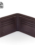 RFID wallet, brown, open