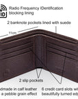 RFID wallet, brown, features