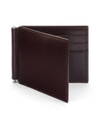 Brown Compact Leather Wallet With Money Clip