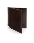 Brown Compact Leather Money Clip Wallet