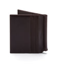 Brown Compact Leather Money Clip Wallet