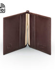 Clip wallet for men, brown, inside view