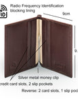 Clip wallet for men, brown, features