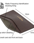 RFID Flat Leather Card Holder, brown saffiano, features