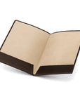 Simple leather document folder, brown, inside