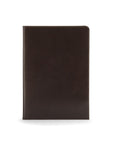 Simple leather document folder, brown, front