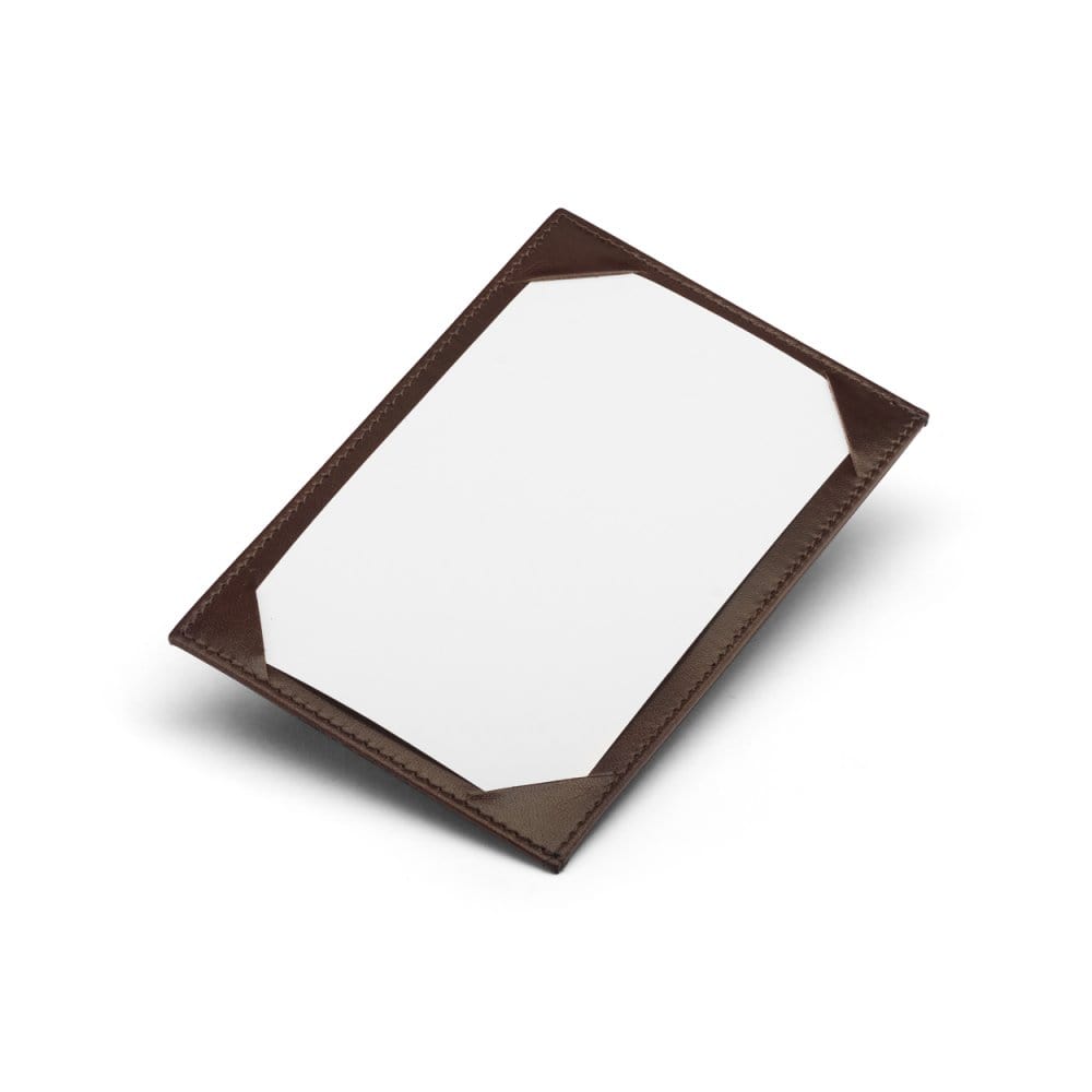 Brown Slim Flat Leather Pocket Jotter Card Wallet