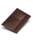 Brown Slim Flat Leather Pocket Jotter Card Wallet