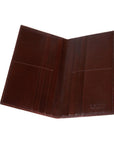 Brown Slim Leather Tall Top Pocket Wallet With 12 CC