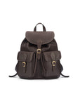 Small leather backpack, brown, front