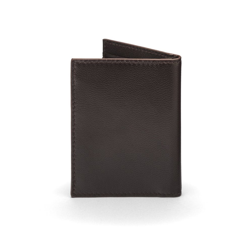 Brown Bi-Fold Soft Leather Credit Card Case with RFID Protection