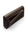 Tall leather Trinity purse, brown, coin purse