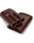 Brown Triple Leather Cigar Case