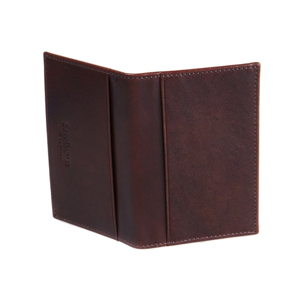 Brown With Green Leather Travel Card Wallet