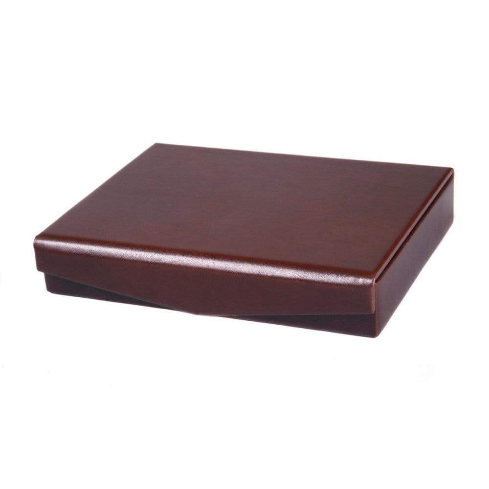Brown With Green Men's Large Leather Cufflink Box