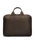 15" leather laptop briefcase, brown, front