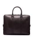 15" leather laptop bag, brown, front