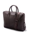 15" leather laptop bag, brown, side