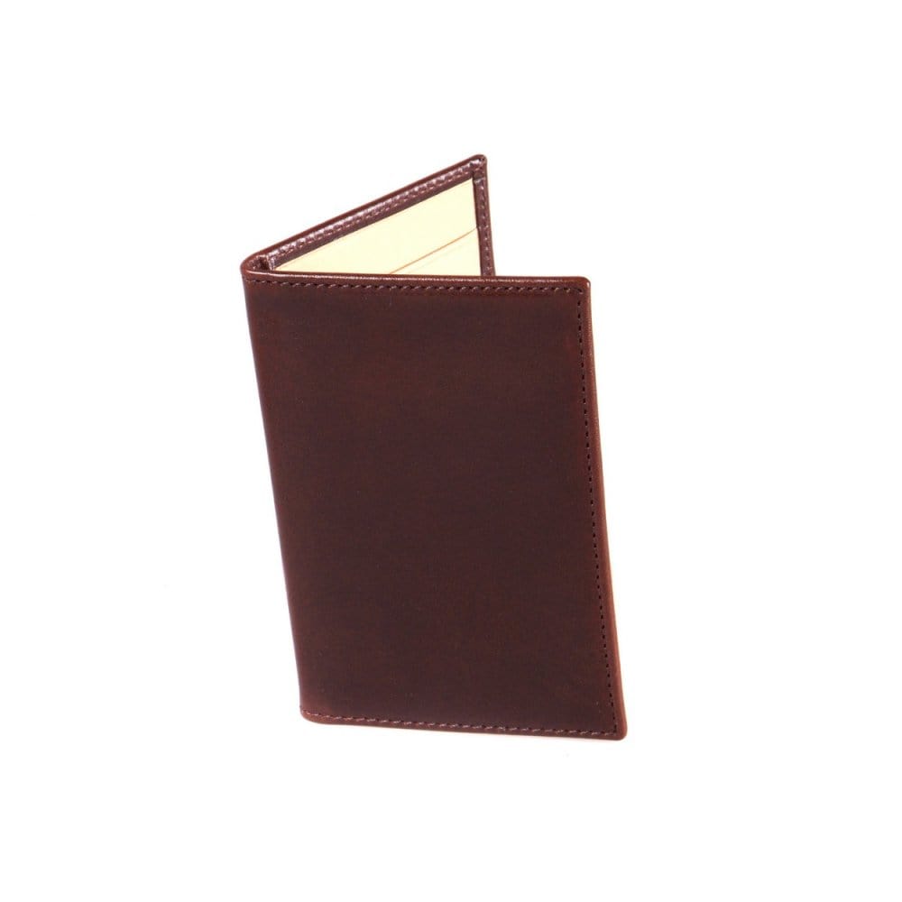 Brown With Ivory Slim Leather Six Credit Card Case