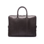 15" leather laptop bag, brown pebble grain, front