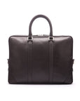 15" leather laptop bag, brown pebble grain, front