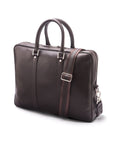 15" leather laptop bag, brown pebble grain, side